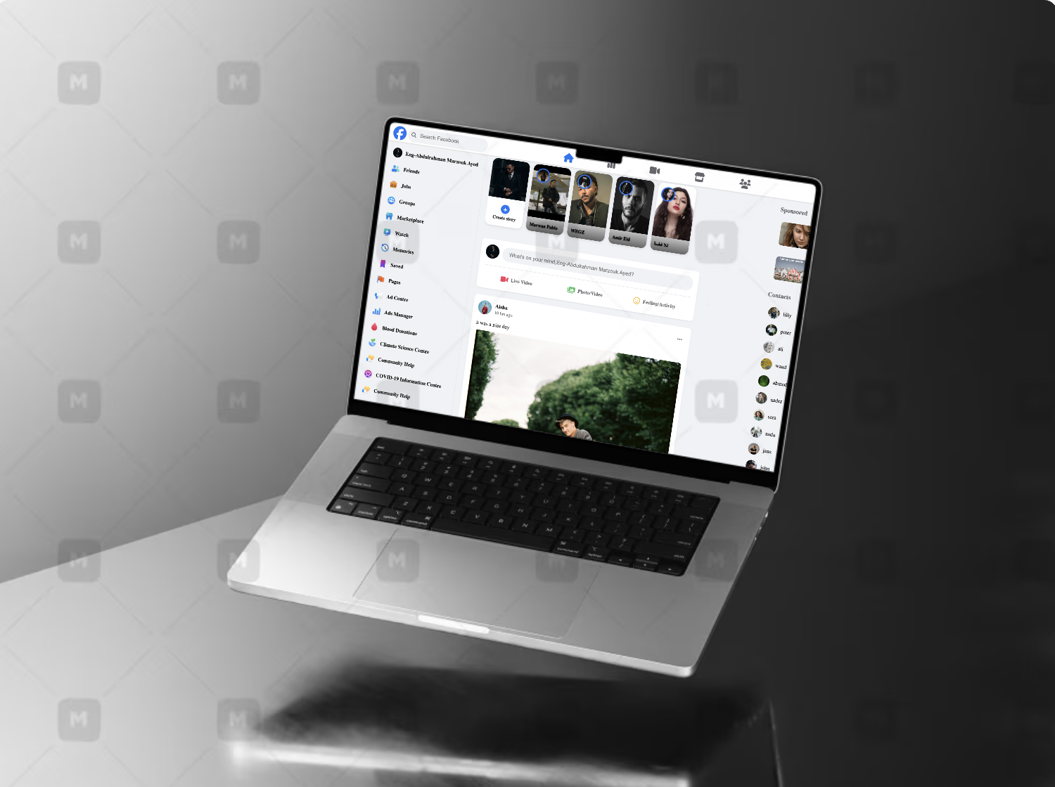 Facebook UI Clone (HTML & CSS) preview